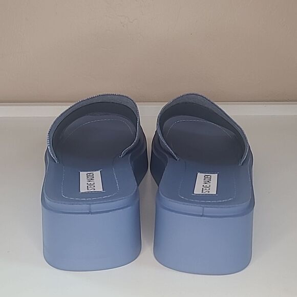 Steve Madden Gimmee Platform Wedge Sandal In Denim Various Size 8.5 - Picture 6 of 14